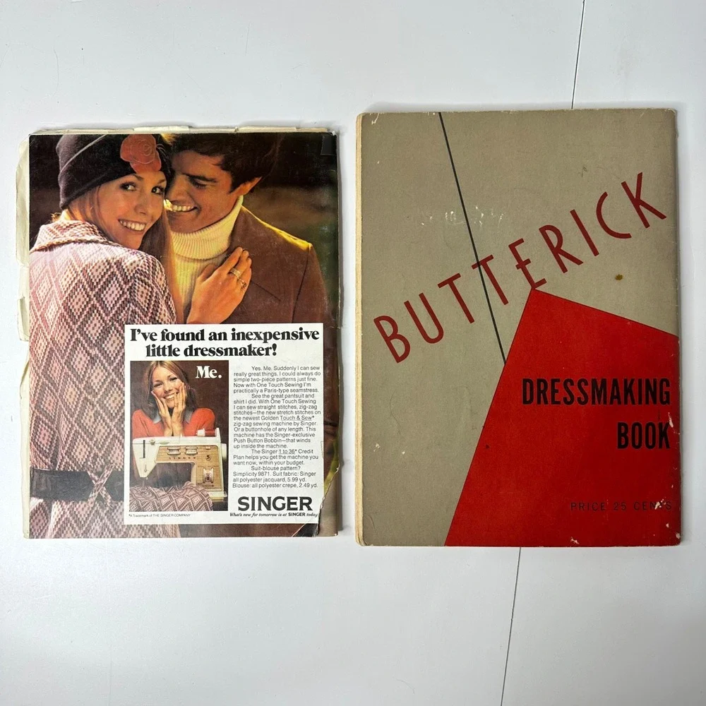Vintage Butterick Dressmaking Book 1946 &‎ Simplicity Let Yourself Sew 1970s Lot